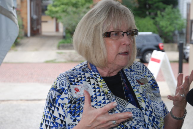 Judy Eledge is a Cruz delegate who says she's on board with Trump now. (Photo by Lawrence Ostrovsky)