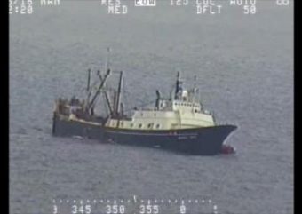 The trawler Alaska Juris floats approximately 690 miles west of Dutch Harbor, Alaska, July 26, 2016. (Photo by U.S. Coast Guard)