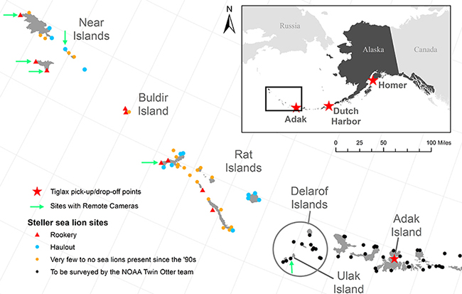 A map of survey locations. (Courtesy NOAA Fisheries)