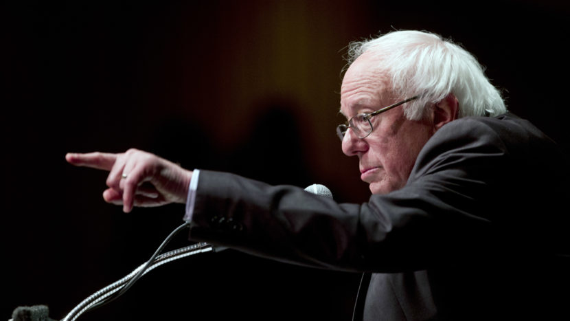 Democratic presidential candidate Sen. Bernie Sanders, I-Vt., delivers a speech titled "Where We Go From Here" on June 24 in Albany, N.Y. (Photo by Mike Groll/AP)