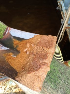 Sand from a filter at Wrangell’s water plant. (Photo by Aaron Bolton/KSTK)