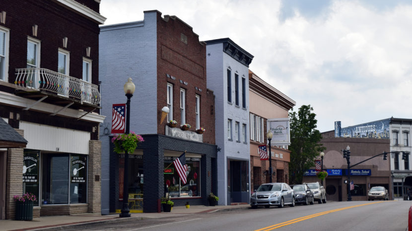 News of the Ark Encounter has sparked a rehab of the old brick buildings on Main Street in Williamstown, Kentuck. (Photo by Ashley Westerman/NPR)