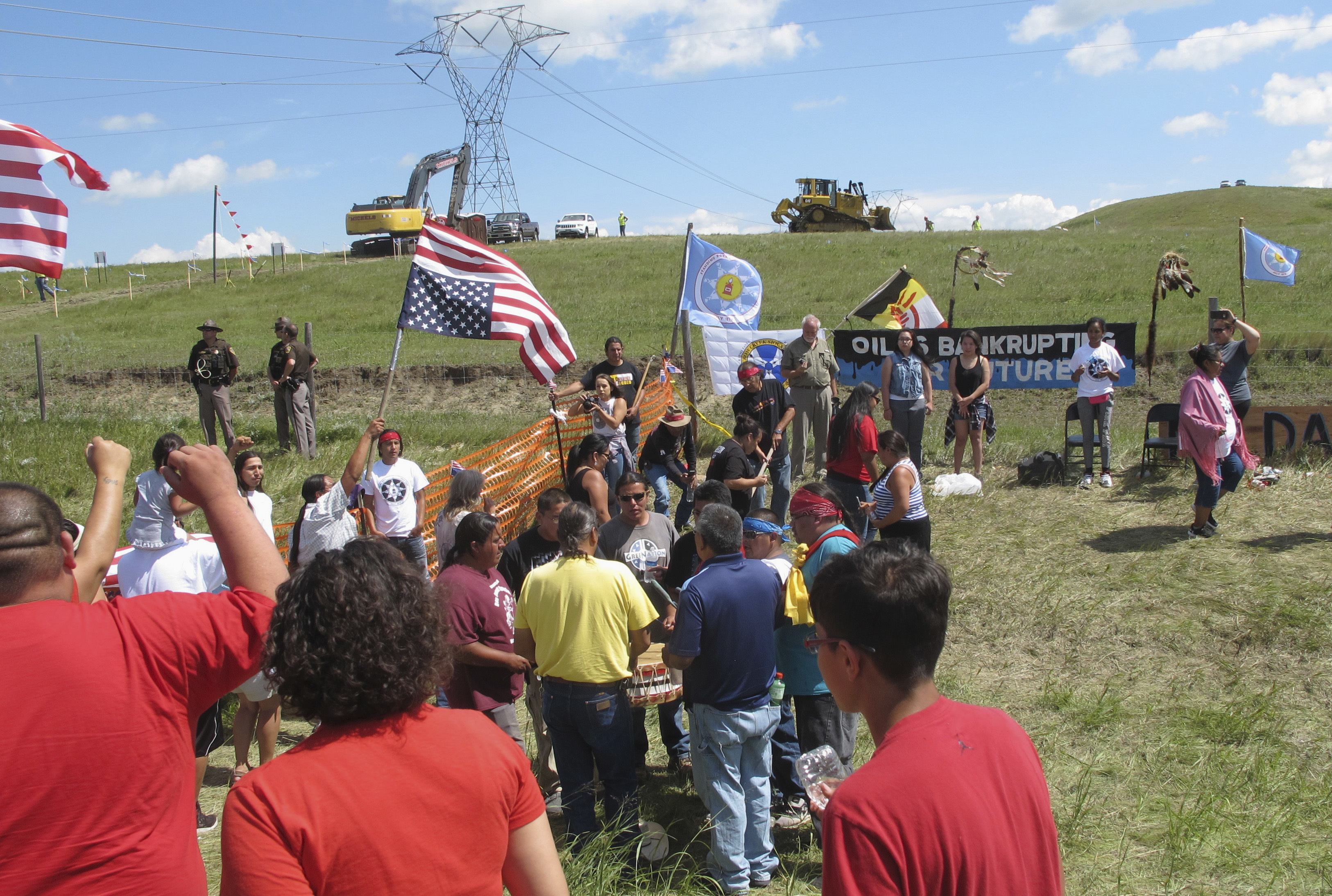 Native Americans protest the Dakota Access oil pipeline near the Standing Rock Sioux reservation in southern North Dakota. (Photo by James MacPherson/Associated Press)