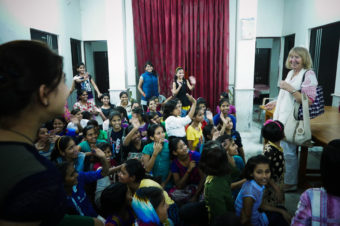 Jacqueline de Chollet at the Veerni Institute. She travels to India six weeks of the year to spend time with the students. Courtesy of Jacqueline de Chollet