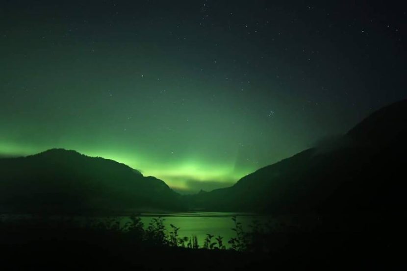The aurora borealis fills the sky in the Port Snettisham area south of Juneau visible early Thursday. They were visible across much of Southeast Alaska late Wednesday and early Thursday.