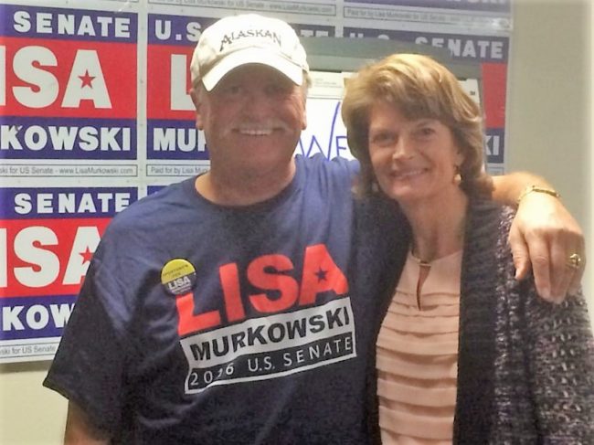 Don Kubley (left) and U.S. Sen. Lisa Murkowski. (Photo by Quinton Chandler/KTOO)