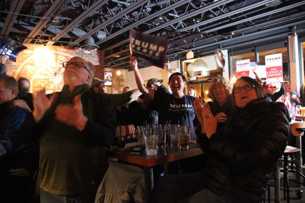Jerry Ward, a former state senator and Alaska state director for the Trump campaign, reacted to Fox News’s official declaration that Donald Trump had won the 2016 presidential election. (Photo by Rachel Waldholz/Alaska’s Energy Desk)