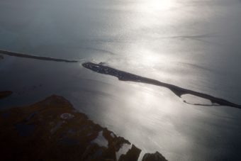 The view from Air Force One of Kivalina, as President Barack Obama flew to Kotzebue, Sept. 2, 2015. (Official White House Photo by Pete Souza) https://medium.com/the-white-house/behind-the-lens-photographing-alaska-for-real-this-time-2f466ddf8f7d#.shdh8q6di