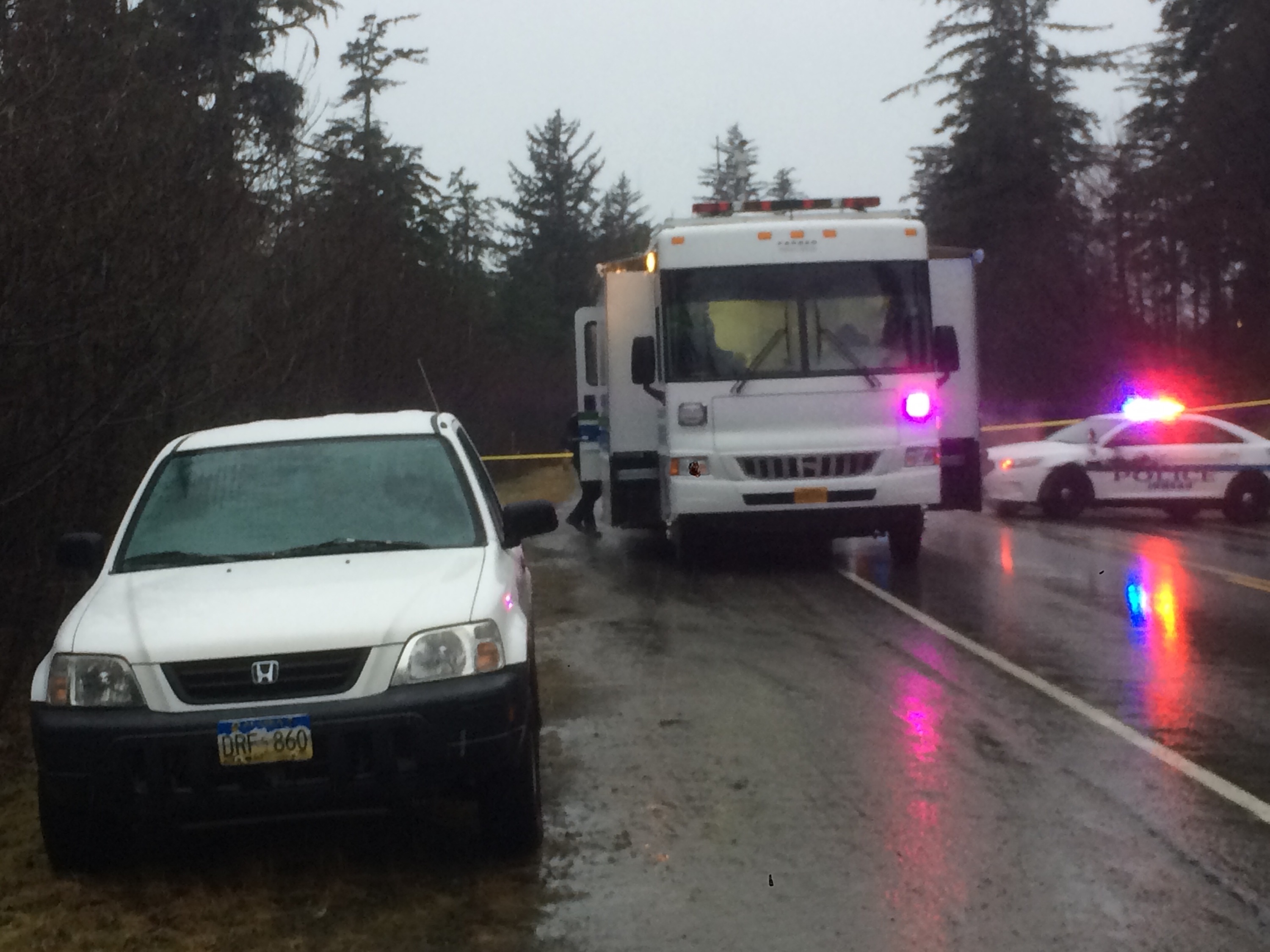 A 38-year-old Juneau man was injured in an officer-involved shooting and medivaced to Seattle. Juneau police originally responded to a vehicle crash early Saturday morning. (Photo by Quinton Chandler/KTOO)