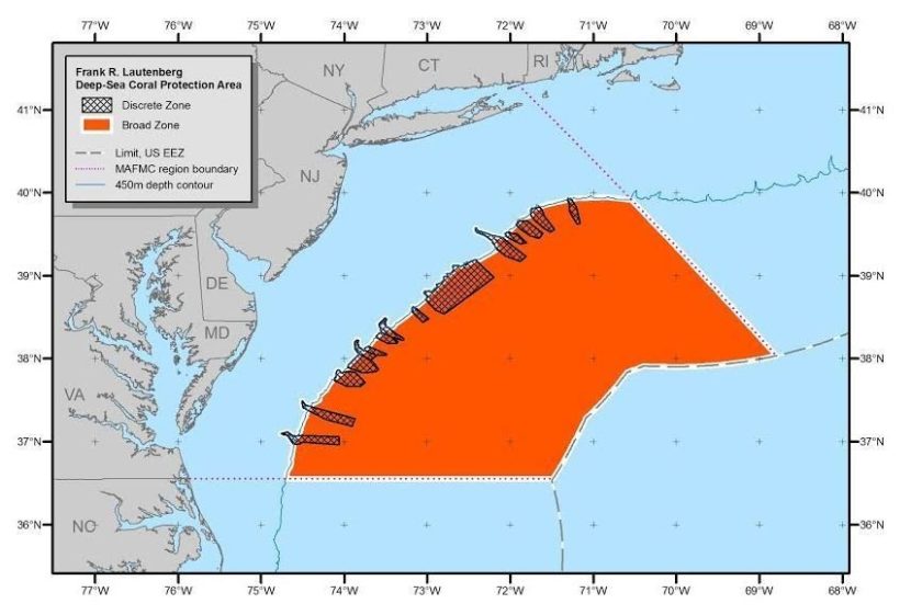 A map showing the boundaries of the protected area. NOAA
