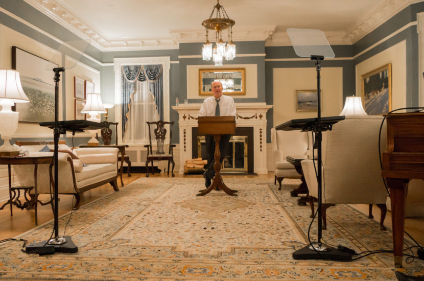Gov. Bill Walker practices his State of the State address Tuesday, Jan. 17, 2017, at the Alaska Governor's Mansion. (Photo by <a href="https://www.flickr.com/photos/akgovbillwalker/32257616621/in/dateposted/">Office of Gov. Bill Walker/Flickr</a>)