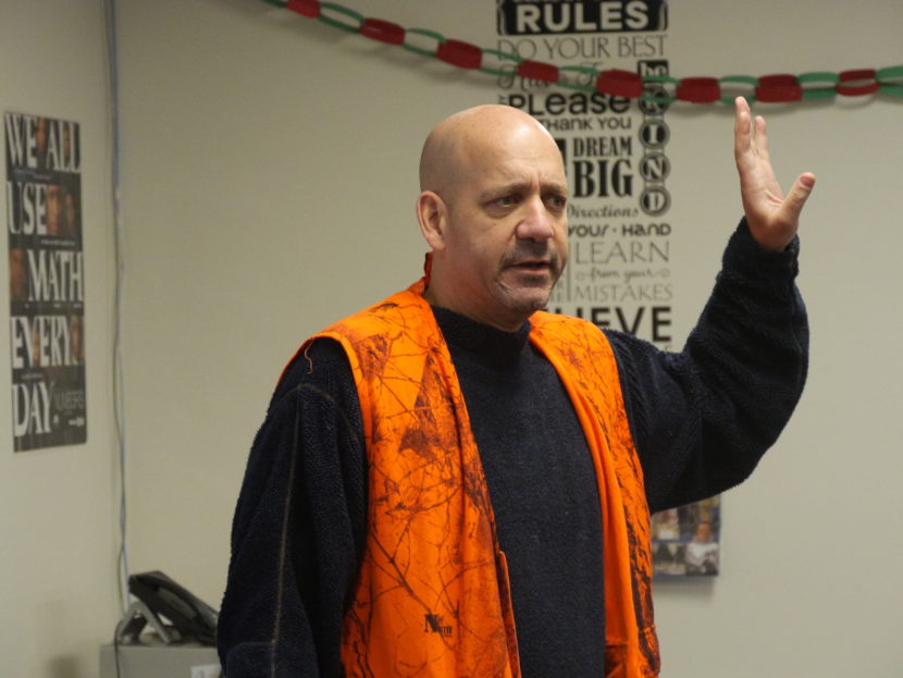 Devin Hughes at the front of the class during the Orange Frog training.