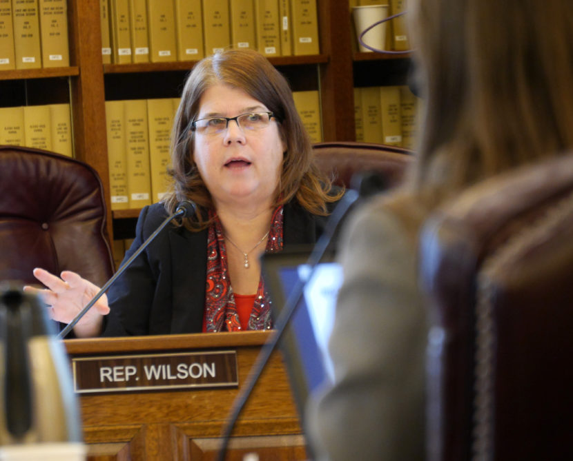 Rep. Tammie Wilson, R- North Pole, during a discussion about HB-115 in the House Finance Committee, February 13, 2017. (Photo by Skip Gray/360 North)