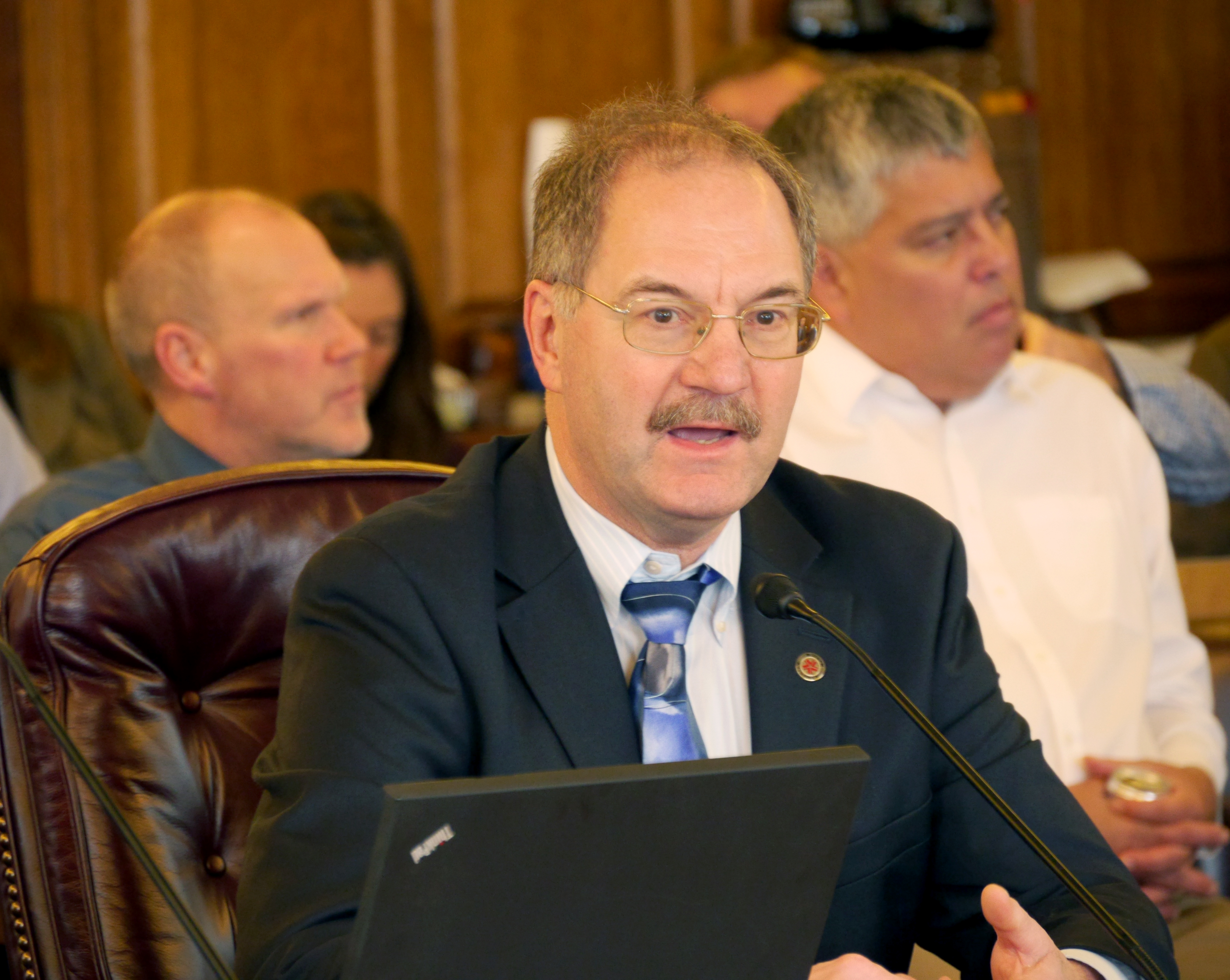 David Teal, Fiscal Analyst for the Alaska Legislature, runs through various budget models related to HB-115 for the House Finance Committee, February 15, 2017. HB-115 creates a state income tax, draws money from the Permanent Fund for the state budget and introduces a new formula for setting the amount of the Permanent Fund dividend. (Photo by Skip Gray/360 North)