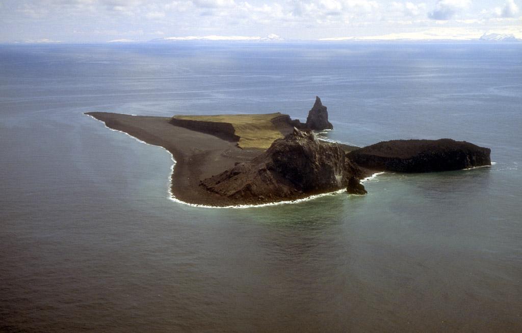 Bogoslof Volcano. (Photo by T. Keith, U.S. Geological Survey)