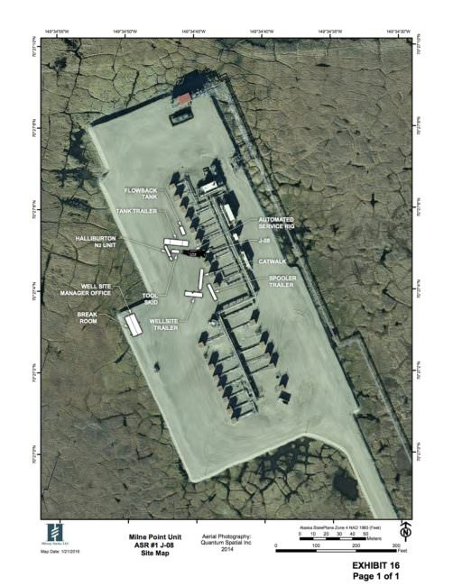 In September 2015 three men nearly died at Hilcorp's Milne Point Unit on the North Slope, after the trailer they were working in filled with nitrogen. (Image courtesy of AOGCC)