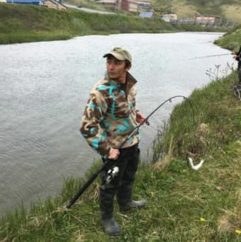 Cade Terada fishes in Unalaska. He is an Arctic Youth Ambassador. (Photo courtesy Cade Terada)