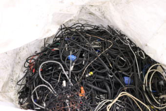 The Wrangell Cooperative Association partnered with Seattle-based recycling company Total Reclaim to collect old computers and other e-waste. (Photo by Aaron Bolton/ KSTK)
