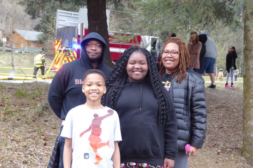 Kala and Kaleb Burras with their parents Latroy, left, and Donny, right. Photo by Quinton Chandler/KTOO