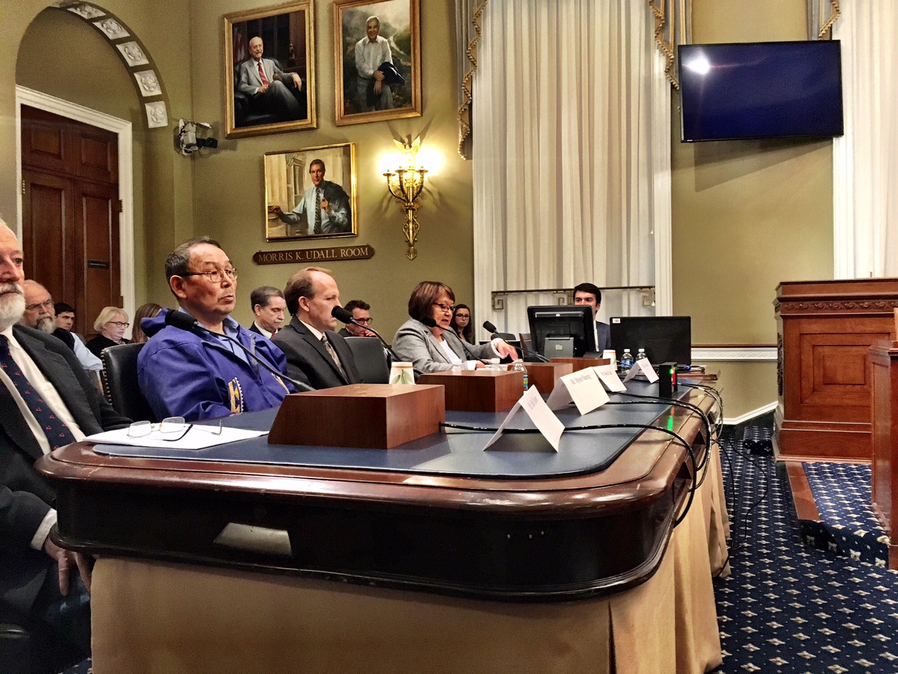 Witnesses wait to testify at a hearing in the U.S. House on the King Cove Road. (Photo by Liz Ruskin/Alaska Public Media)