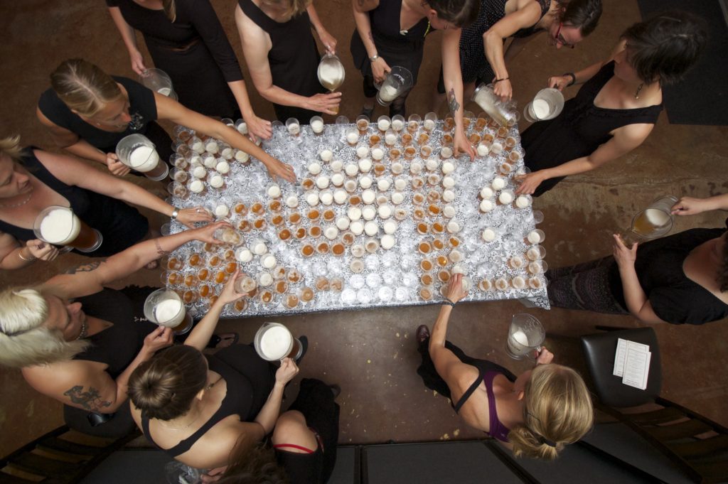 Servers at the Gourmet Brewer’s Dinner, which is part of the Great Alaska Craft Beer and Home Brew Festival. (Photo courtesy Andy Hedden)