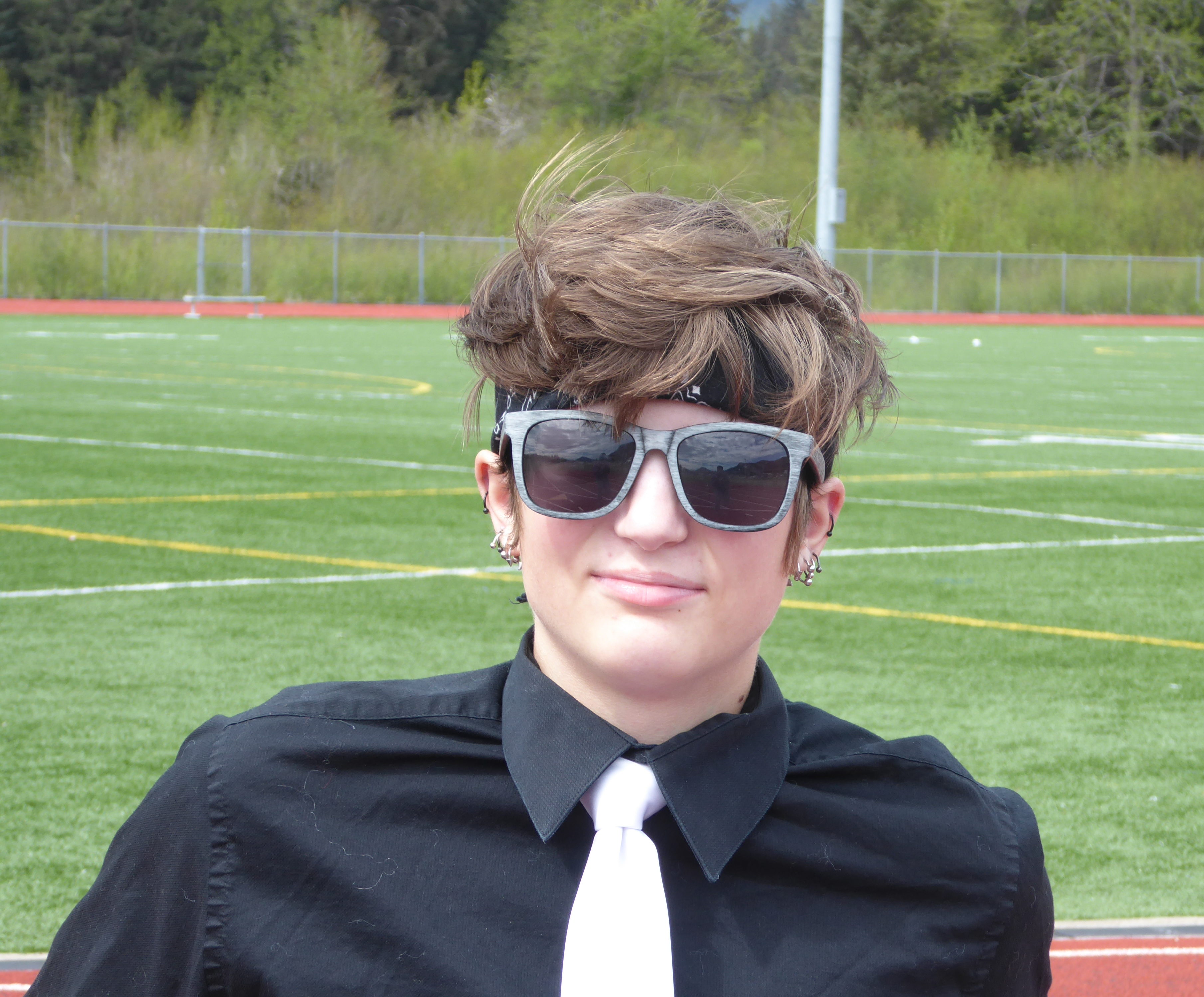 Hunter Rathbone at the Thunder Mountain High School Turf Field on Wednesday.