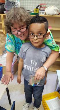 Sophie Zimmerman poses with a student in 2016. The former Juneau resident is a Montessori teacher. (Photo courtesy Sophi Zimmerman)