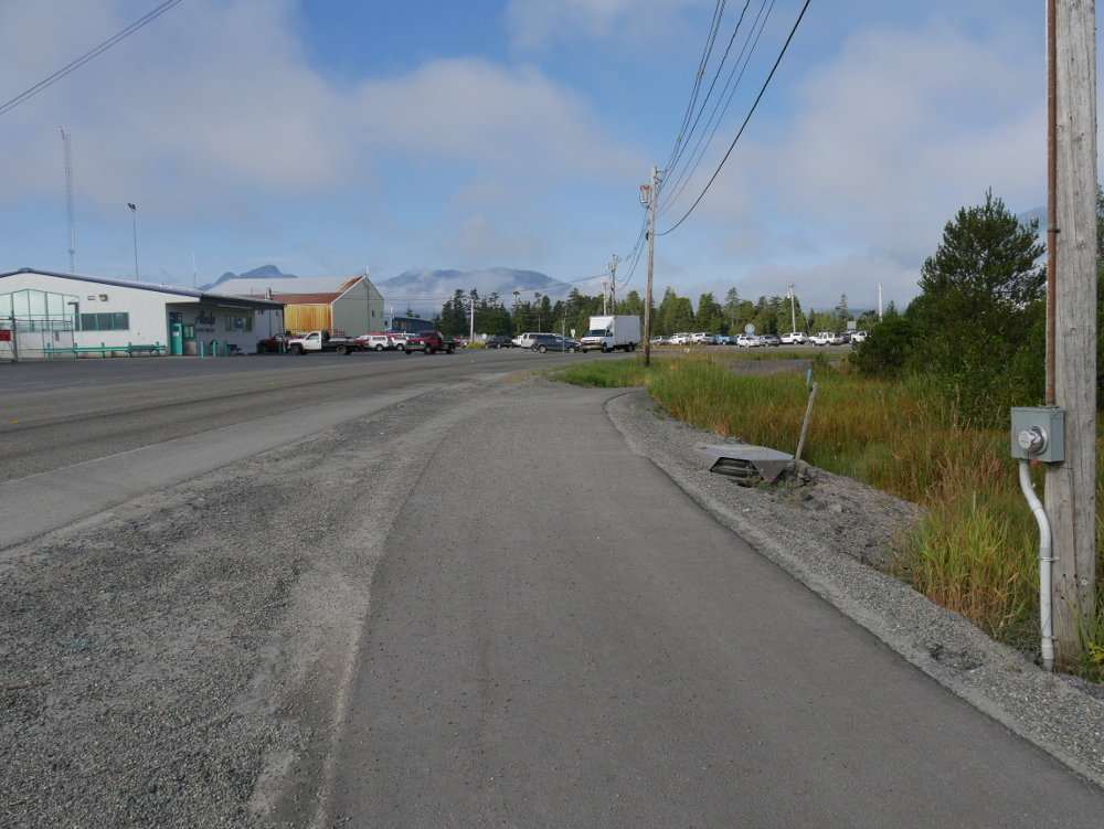 One idea for additional parking would add a new lot across from the Alaska Airlines terminal, Haugen Drive and the bike path. (Photo by Joe Viechnicki/KFSK)
