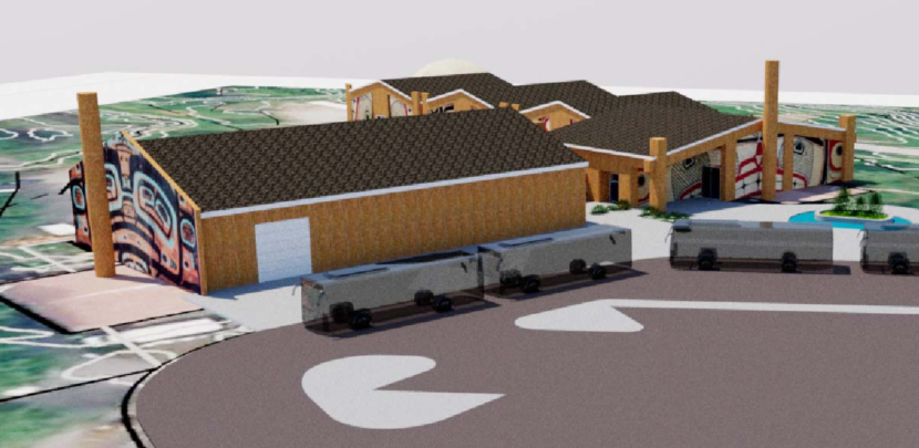 An architect's rendering depicts the longhouse and other facilities to be built over the former Thane Ore House restaurant as a culture park. The Central Council of Tlingit and Haida Indian Tribes of Alaska hopes to break ground on the $7 million project this year.