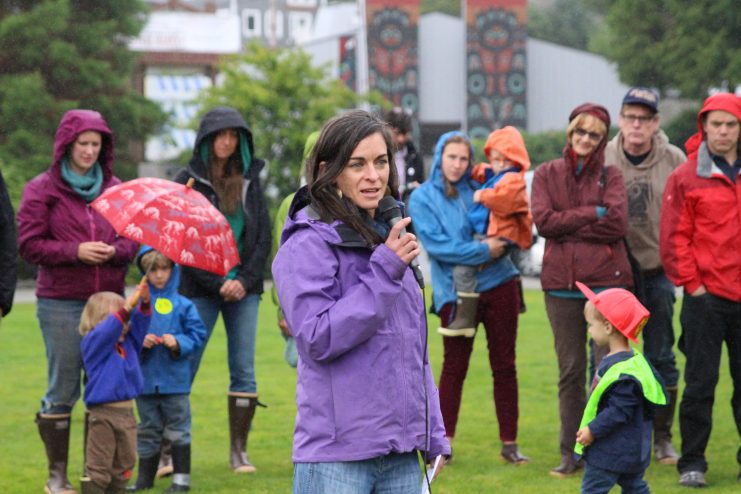 Raised in Charlottesville, Elizabeth Herendeen talked about how the violent clash beween “Unite the Right” marchers and counter-protestors has affected her hometown. (Photo by Emily Kwong/KCAW)