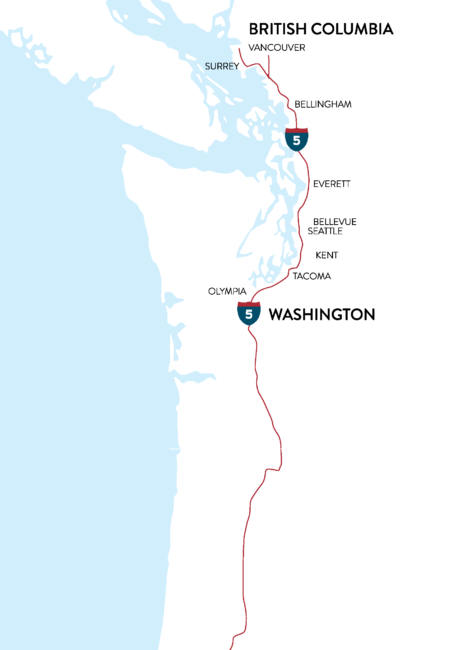 Tech investors are pitching dedicated lanes for autonomous vehicles on Interstate 5 between Seattle and Vancouver.