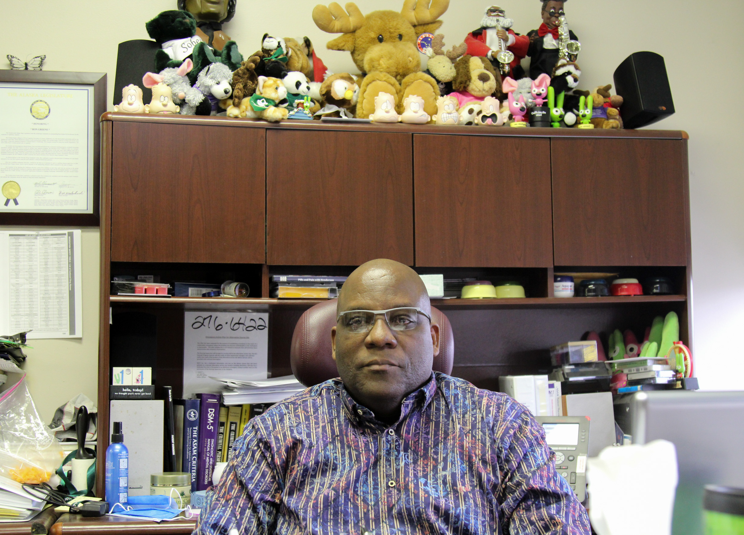 Ron Greene is in charge of one of the state’s only methadone programs for treating opioid addiction. (Photo by Zachariah Hughes/Alaska Public Media)