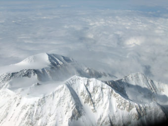 The mountain was obscured by clouds to those below. (Photo by Rosemarie Alexander)