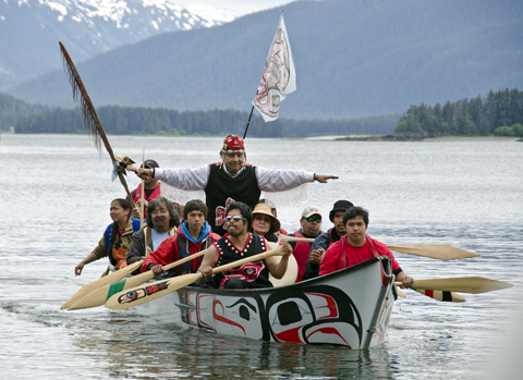 Promotional stickers and pens touting the benefits of Alaska seafood are displayed on May 22, 2025, at the Alaska Seafoood Marketing Institute office in Juneau. (Photo by Yereth Rosen/Alaska Beacon)