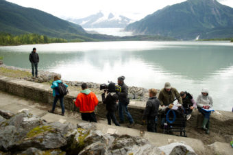 A scene set at Skater's Cabin on Mendenhall Lake. Production photo courtesy of Wildlike