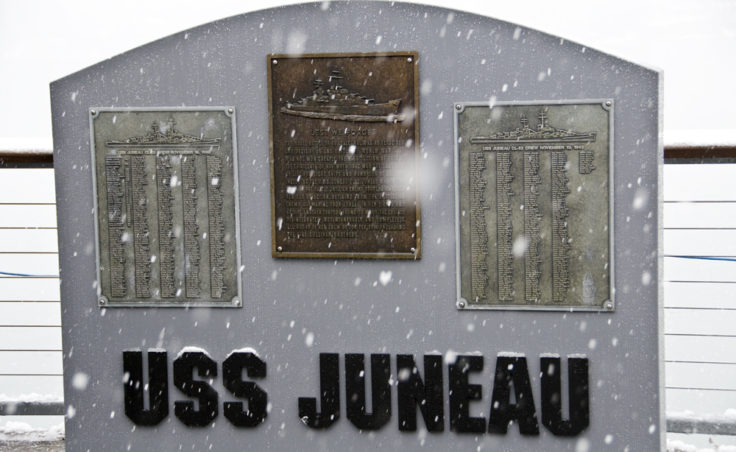 Plaques from the original monument were saved for the new location along the walkway.