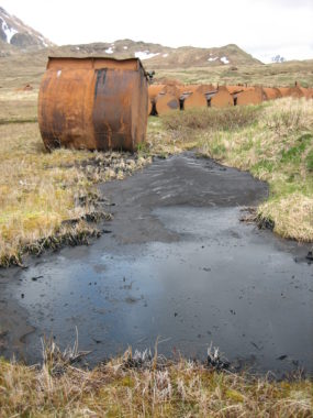 A fuel tank spill.