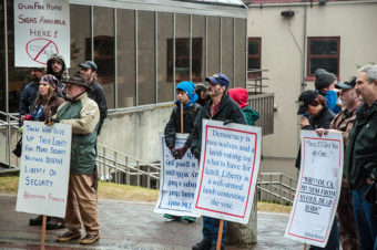 Rally participants displayed a variety of signs at the event.