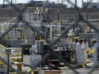 Workers at the Hanford Nuclear Reservation near Richland, Wash., in 2010. Shannon Dininny/AP