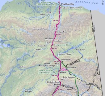 Alaska Standalone Pipeline route proposed by the Alaska Gasline Development Corporation. (Image courtesy The Alaska Gasline Development Corporation (AGDC)