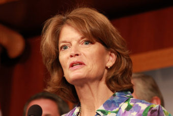 Sen. Lisa Murkowski, R-Alaska, during a news conference to unveil domestic energy and jobs legislation at the Senate Radio/TV Gallery, U.S. Capitol