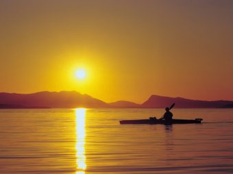 Kayak at Sunset San Juan Islands.