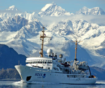 NOAA Ship Fairweather in the Gulf of Alaska. The Fairweather surveyed Arctic waters in 2012 in preparation for future charting survey expeditions.