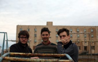 The members of Efterklang in Piramida: Mads Brauer (left), Rasmus Stolberg (center) and Casper Clausen. Courtesy of Efterklang