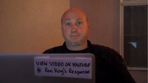 An image taken from fired police sergeant Ron King's video statement, in which he defends himself for bringing silhouette targets resembling the hoody-wearing image of Trayvon Martin. YouTube