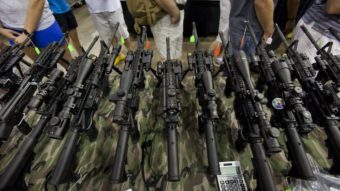 Guns on display at a show in Chantilly, Va., in July 2012. Jim Lo Scalzo /EPA /Landov