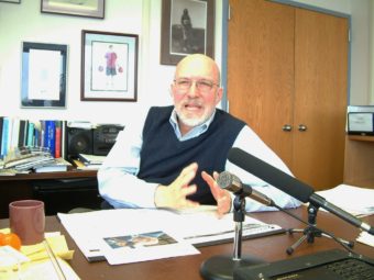 Justice Walter 'Bud' Carpeneti discusses his career and the Alaska Supreme Court during a recent interview. (Photo by Matt Miller/KTOO)