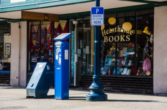 A parking pay kiosk in downtown Juneau.