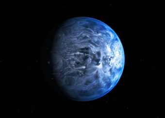 This illustration shows HD 189733b, a huge gas giant that orbits very close to its host star HD 189733