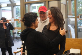 Williams hugs after the auction